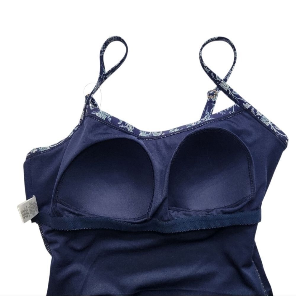 NEW! Carole Hochman Women's Swimsuit Tie Waist Paisley Blue White UPF 50+ Medium - Picture 6 of 12